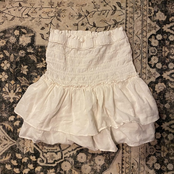 Madewell Cream Strapless Smocked Blouse - Picture 2 of 5